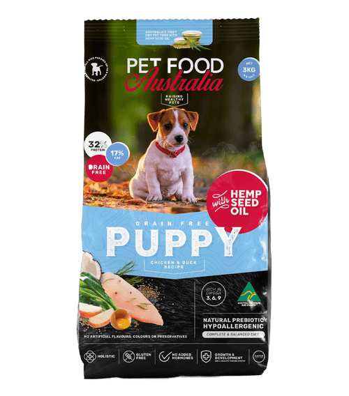 Grain-free puppy chicken and duck dry dog food